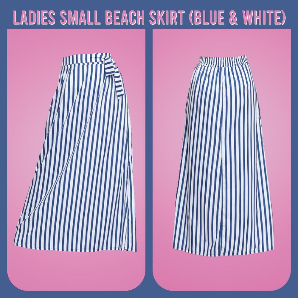 New Blue & White Beach Swimwear Maxi Skirt Cover Up Size Small